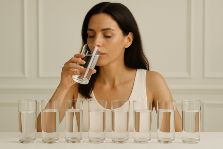 Une femme avec une jolie peau