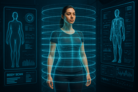 Illustration du futur de la beauté et du bien-être entre IA et médecine régénérative