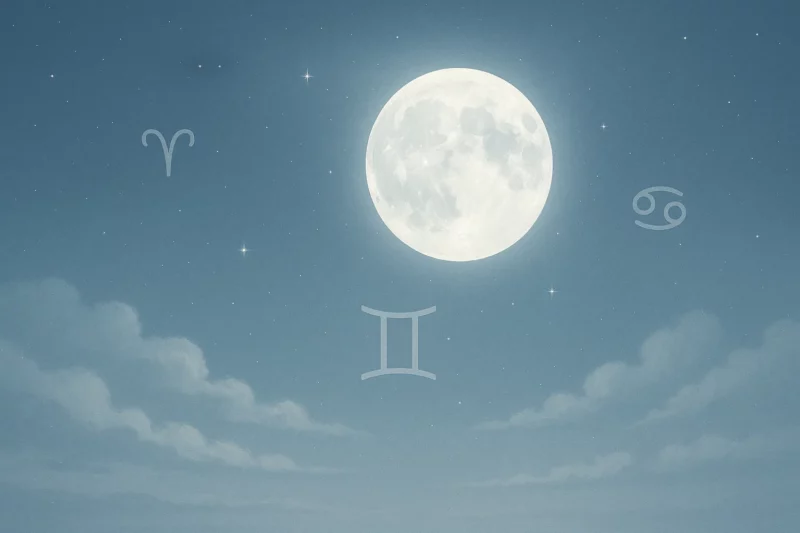 Pleine lune du 5 décembre 2025 dans le ciel nocturne