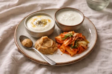 yaourt, kéfir, miso, kimchi