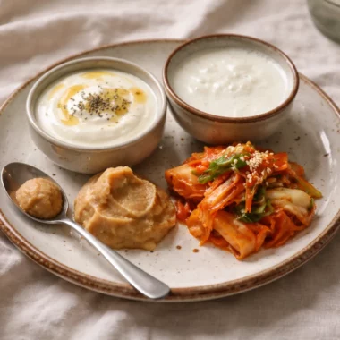 yaourt, kéfir, miso, kimchi